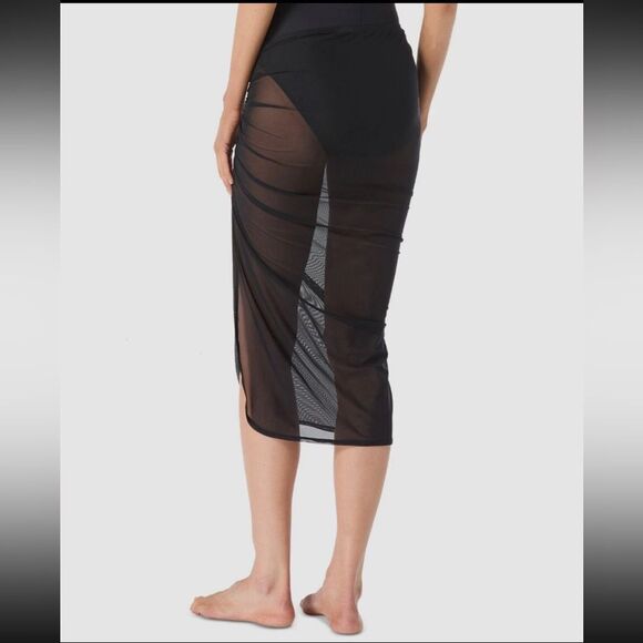 Michael Kors Sheer High Slit w/ Zipper Swim Cover Up - Picture 2 of 8